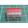 Wago Terminal, 772-204, 0,5-2,5mm2, 4 Pole, transparent, Red