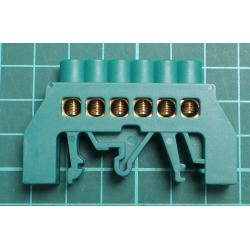 DIN rail grounding bridge FT033 6-pole green insulated