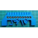 DIN rail jumper FT033 10-pole blue insulated