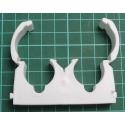 Cable and pipe clamp 22mm lockable white double