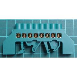 Grounding bridge for DIN rail FT033 8-pole green insulated