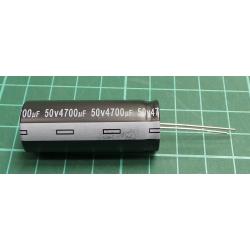 Kondenzátor: elektrolytický, THT, 4700uF, 50VDC, Ø18x45mm, ±20%