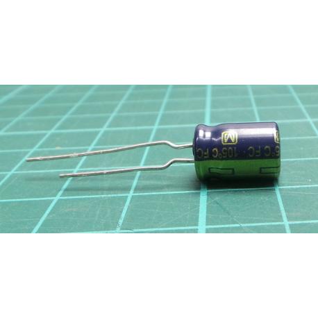 Kondenzátor, elektrolytický, low ESR, THT, 68uF, 63VDC, Ø8x11,5mm