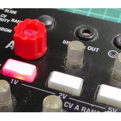 Red, Open Centre Knob, for LED lit potentiometer shafts (Fits Korg Volca e.t.c.), 3D Printed in ABS