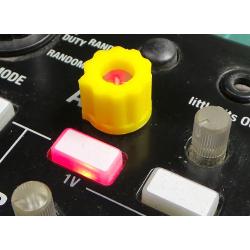 Yellow, Open Centre Knob, for LED lit potentiometer shafts (Fits Korg Volca e.t.c.), 3D Printed in ABS