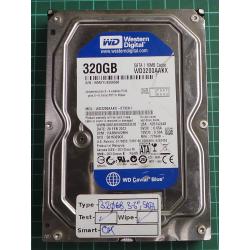 USED, Hard Disk, WD3200AAKX, WD Caviar, WD3200AAKX-073CA1, Desktop, SATA , 320GB