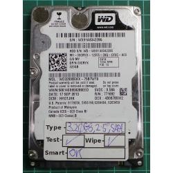 USED, Hard Disk, WD3200BEKX, WD Black, WD3200BEKX-75B7WT0, Laptop, SATA, 320GB