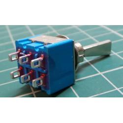 Toggle switch ON-ON 2pol.250V / 3A mini-hole 6 mm 