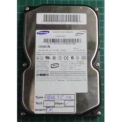 USED, Hard Disk, SAMSUNG, SV0802N, P/N: 0652J1FXA32302, Desktop, IDE, 80GB