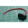 USB-C panel socket with 10cm cable, for power only