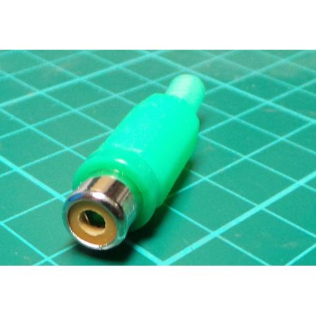 RCA socket plastic green cable 