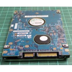 Complete Disk, PCB: CA26338-B74104BA TP1, MHV2080 BH, P/N: CA06672-B35300TW, 80GB, 2.5", SATA
