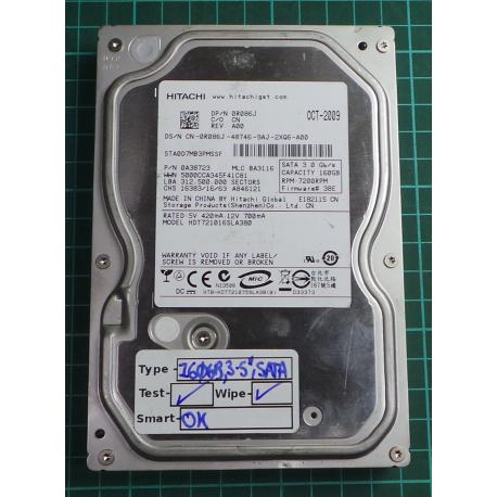 USED, Hard Disk, HITACHI, HDT721016SLA380, P/N: 0A38723, Desktop, SATA, 160GB
