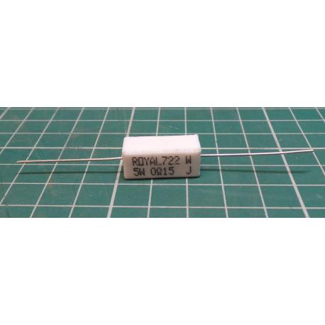 0,15R ceramic resistor 5W, 5% 400ppm 350V 