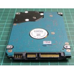 PCB: G002872A, TOSHIBA, MK5061GSYN, HDD2F22 F VL01 S, P/N: 625237-001, 500GB, 2.5", SATA