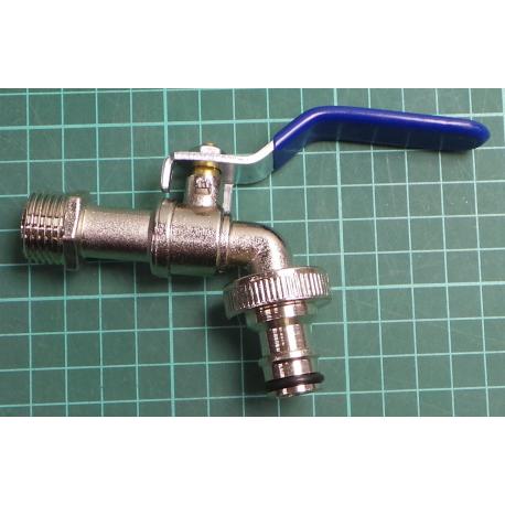 Ventil na vodu 1/2" s koncovkou pro rychlospojku
