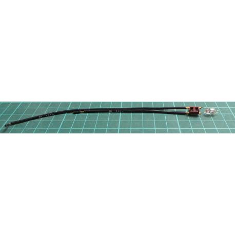 Doutnavka 230V, kapka, 6x12mm s odporem a přívody
