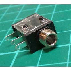 socket, Jack 3.5 mm, socket, mono, with switch, angled 90 °