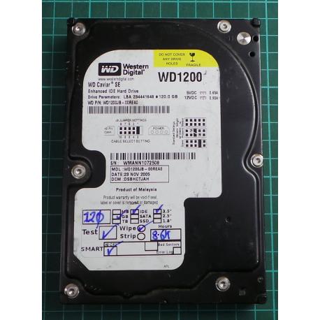 USED, Hard Disk, WD1200JB, WD Caviar, WD1200JB-00REA0, Desktop, IDE ,120GB