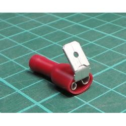 0.5-1.5mm² Red 6.4mm Nylon Fully Insulated Halogen Free Piggyback Terminals - CIFPB1-6.3
