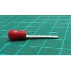 TLA, RB18, PVC Insulated Crimp, Red, Bladed, Cable Entry 0.5 - 1.5mm², Blade Length 18mm