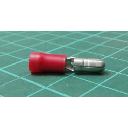 Terminal: round, male, Ø: 4mm, 0.5÷1.5mm2, crimped, for cable, red