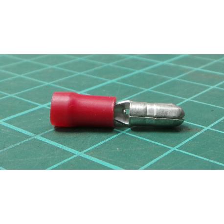 Terminal: round, male, Ø: 4mm, 0.5÷1.5mm2, crimped, for cable, red