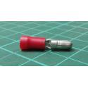 Insulated Bullet, Red, Ø: 4mm, 0.5÷1.5mm2, Male