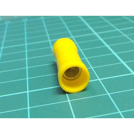 Tip: butt splice, insulated, brass, 4÷6mm2, tinned, crimped, yellow