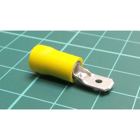 Terminal: flat, 6.3mm, 0.8mm, male, 4÷6mm2, crimped, for cable