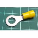 M8 Insulated Ring Terminal, Ø: 8.4mm, Yellow, 4÷6mm2