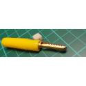 Banana / Croc Clip, Plug, 4mm, Yellow
