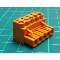 Pluggable Terminal Block, 5.08 mm, 5 Ways, 22AWG to 12AWG, Screw, 15 A