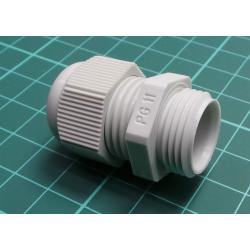 Cable gland, PG11, IP68, polyamide 6, light grey, HELUTOP® HT