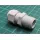 Cable gland, with long thread, M16, 1.5, IP68, polyamide, grey
