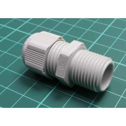 Cable gland, with long thread, M16, 1.5, IP68, polyamide, grey