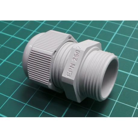 Cable gland, PG16, IP68, polyamide 6, light grey, HELUTOP® HT