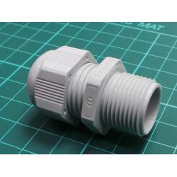 Cable gland, with long thread, M16, 1.5, IP68, polyamide, grey
