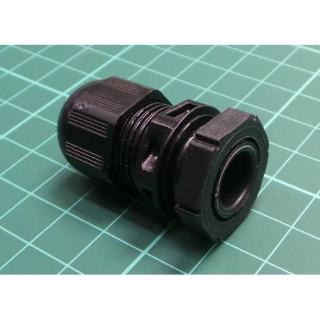 Cable gland, M16, 1.5, IP68, polyamide 6, black, HELUTOP® HT