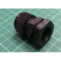 Cable gland, PG16, IP68, polyamide 6, black, HELUTOP® HT