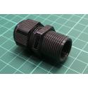 Cable gland, with long thread, PG11, IP68, polyamide, black