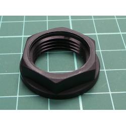 Nut, M20, polyamide, 26mm, black, Thread: metric, Pitch: 1.5