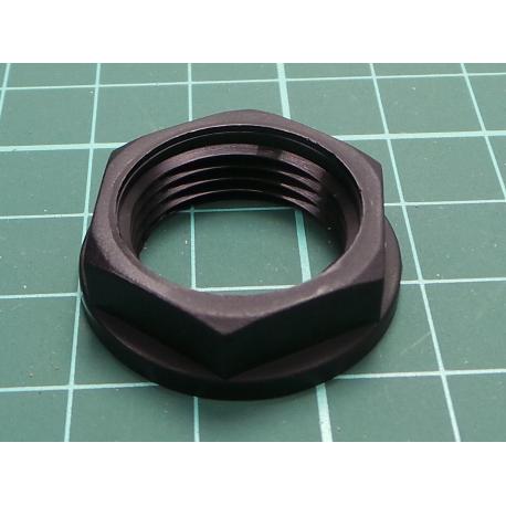 Nut, M20, polyamide, 26mm, black, Thread: metric, Pitch: 1.5