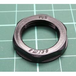 Nut, PG11, polyamide, 24mm, black, Thread: PG, with flange