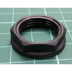 Nut, PG13,5, polyamide, 27mm, black, Thread: PG, with flange