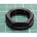 Nut, PG13,5, polyamide, 27mm, black, Thread: PG, with flange