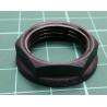 Nut, PG13,5, polyamide, 27mm, black, Thread: PG, with flange