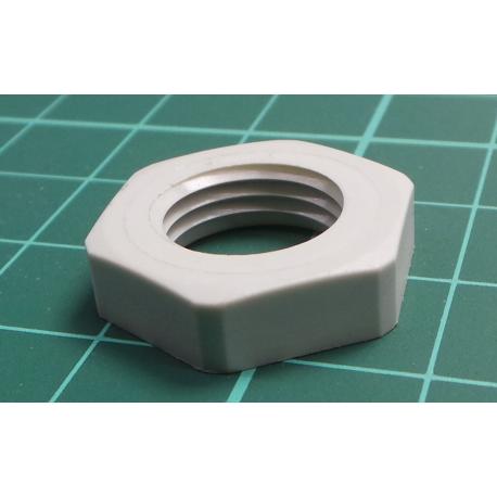 Nut, PG7, polyamide, 19mm, grey