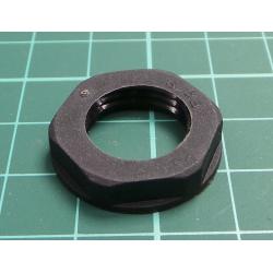 Nut, PG9, polyamide, Thk: 5mm, Spanner: 22mm, black, Thread: PG
