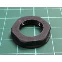 Nut, PG9, polyamide, Thk: 5mm, Spanner: 22mm, black, Thread: PG